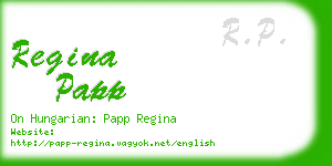 regina papp business card